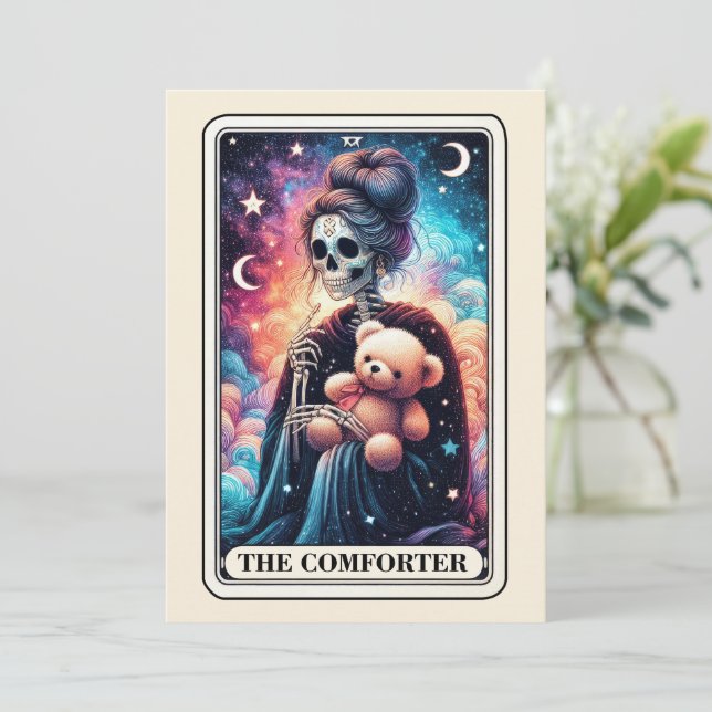 Das Mother's Day-Skelett The Comforter Teddy Tarot Karte (Stehend Vorderseite)