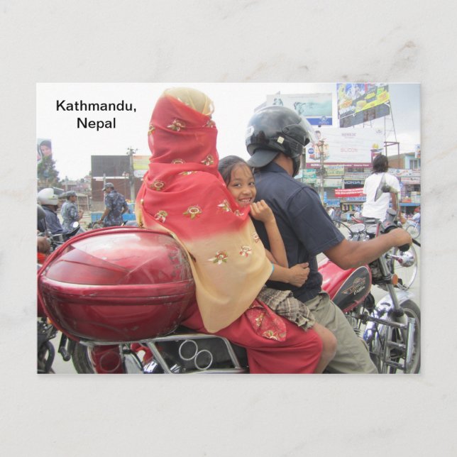 Das Motorrad der Familie Postkarte (Vorderseite)