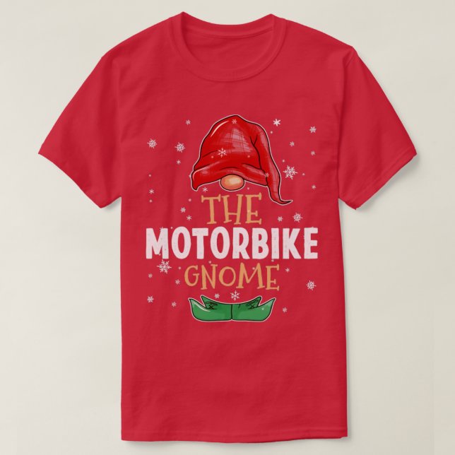 Das Motorrad Gnome Familie passt zum Weihnachtsfes T-Shirt (Design vorne)