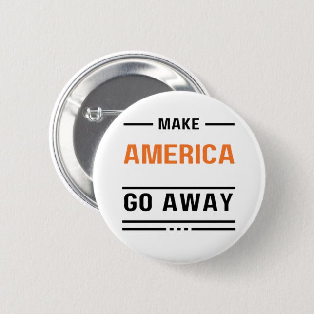 Das Motto der orangefarbenen Typografie, Amerika a Button (Vorne & Hinten)