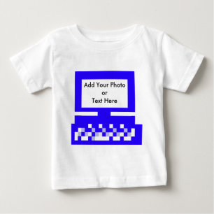 Das MUSEUM Künstler-Reihen-Bild-Computer-Blau Baby T-shirt