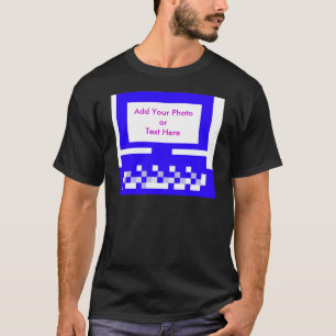 Das MUSEUM Künstler-Reihen-Bild-Computer-Blau T-Shirt