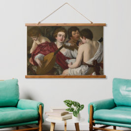 Das Musicians Tapestry Wandteppich Mit Holzrahmen