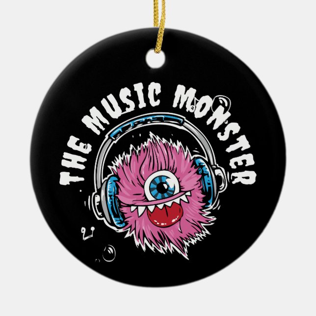 Das Musikmonster - Personalisiertes Ornament (Vorne)