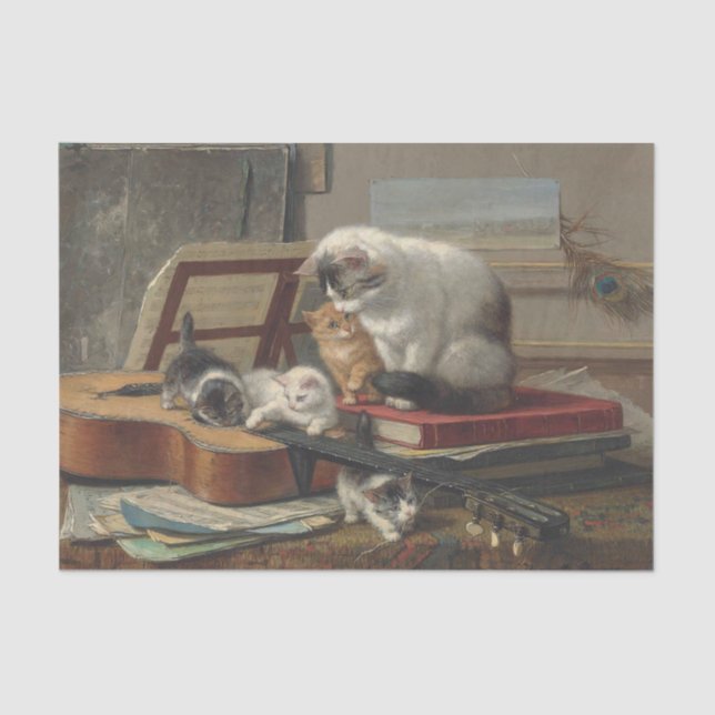 Das Musikunterricht von Henriette Ronner-Knip Seidenpapier (Vorderseite)