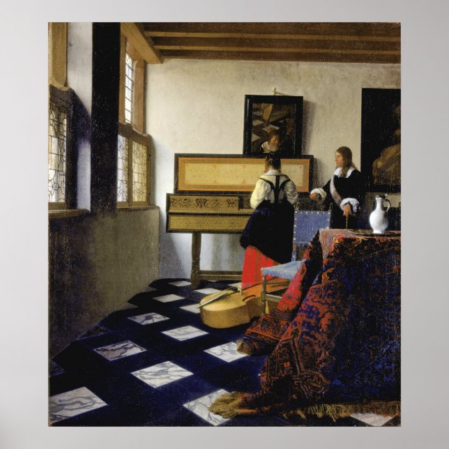 Das Musikunterricht von Johannes Vermeer Poster (Vorne)
