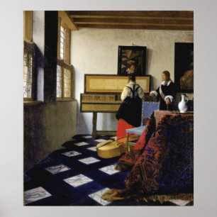 Das Musikunterricht von Johannes Vermeer Poster