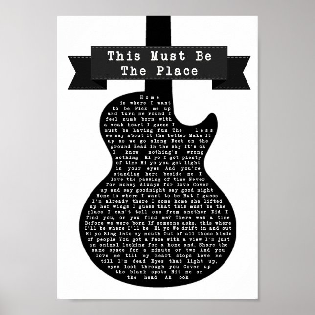 Das muss der Ort sein, wo schwarz-weiße Gitarre-Li Poster (Vorne)