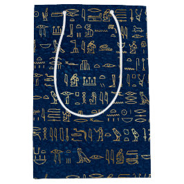 Das Muster der ägyptischen Hieroglyphen aus Gold u Mittlere Geschenktüte