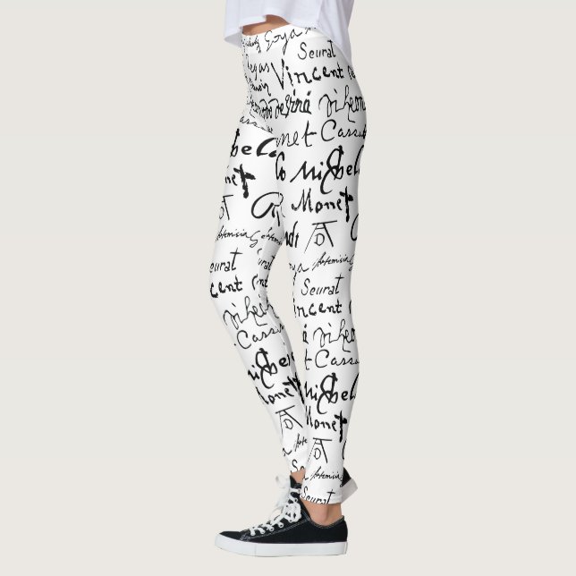 Das Muster der berühmten Künstlersignaturen Leggings (Links)