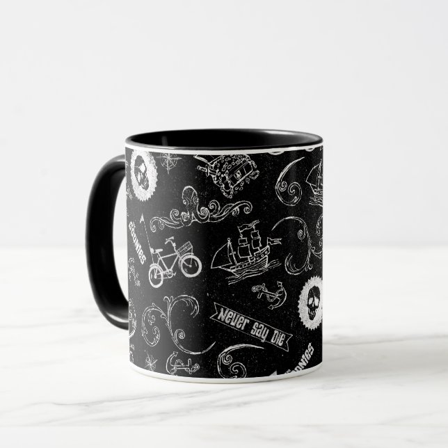Das Muster der Goonies-Symbole Tasse (Vorderseite Links)