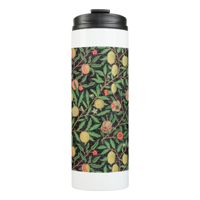 Das Muster der grünen und roten Früchte von Willia Thermosbecher (Vorderseite)