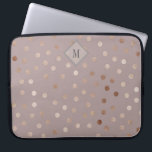 Das Muster der Punkte mit dem Monogramm schimmern Laptopschutzhülle<br><div class="desc">Stilvoll und elegant, mit einem schönen, lila mauvischen Hintergrund, der mit einem schimmernden Punktmuster überzogen ist. Ein kleiner quadratischer Rahmen in passenden Tönen umgibt das Monogramm, das Sie mit Ihrem gewünschten Initial personalisieren können.</div>