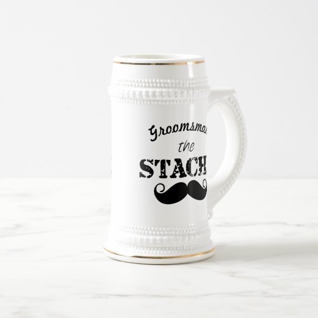 Das Muster der Stache Mustache Bierglas (VorderseiteRechts)