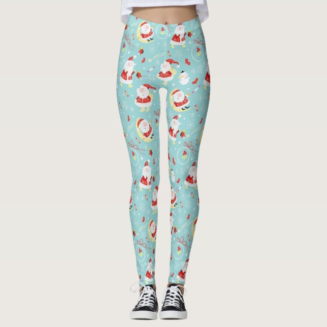 Das Muster der Weihnachtsferien-Liebe Leggings (Vorderseite)