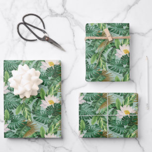 Das Muster des tropischen Lotus-Lotus Geschenkpapier Set