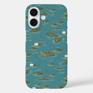 Das Muster des weißen Lotus Alligator iPhone 16 Hülle