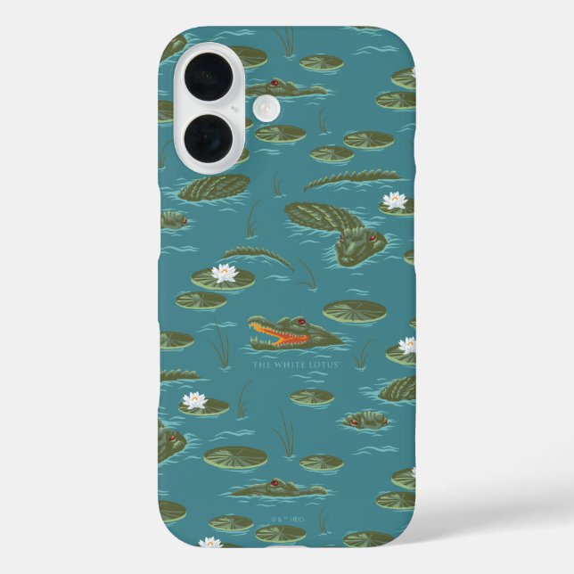 Das Muster des weißen Lotus Alligator Case-Mate iPhone Hülle (Rückseite)