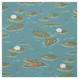 Das Muster des weißen Lotus Alligator Stoff