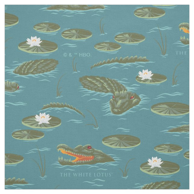 Das Muster des weißen Lotus Alligator Stoff (Muster)