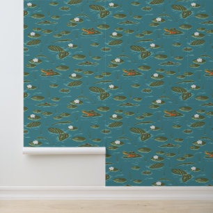 Das Muster des weißen Lotus Alligator Tapete