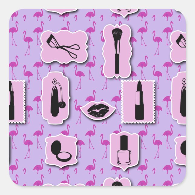 Das Muster für cosmetische Logos Quadratischer Aufkleber (Vorderseite)