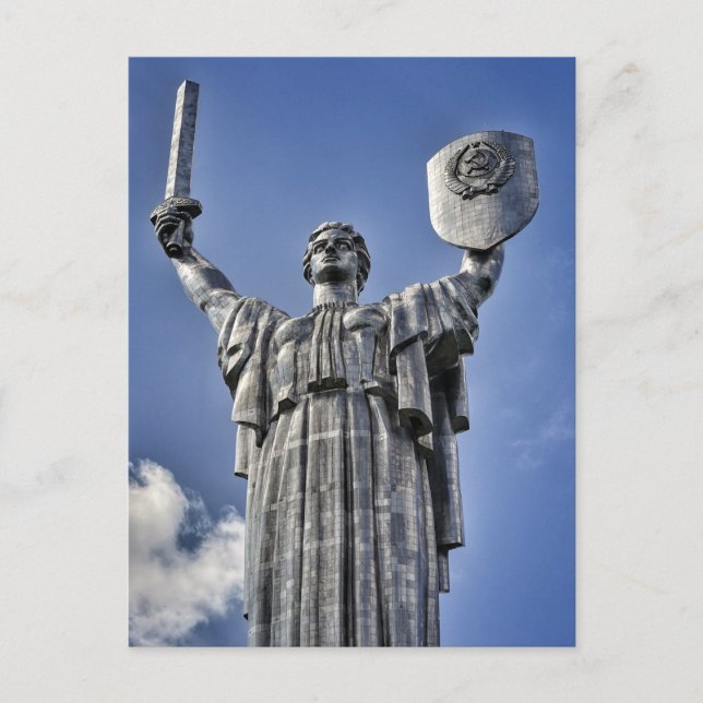 Das Mutterland-Denkmal, Kiew, Ukraine Postkarte (Vorderseite)
