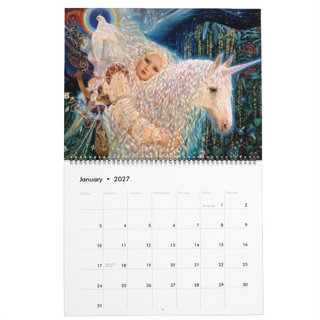 "Das mystische Einhorn-" Kalender durch Elizabeth (Jan 2027)