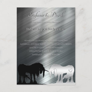 Das mystische Einhorn (Metalllinien) Postkarte