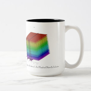 Das, nach dem verteilt worden und übertragen zweifarbige tasse
