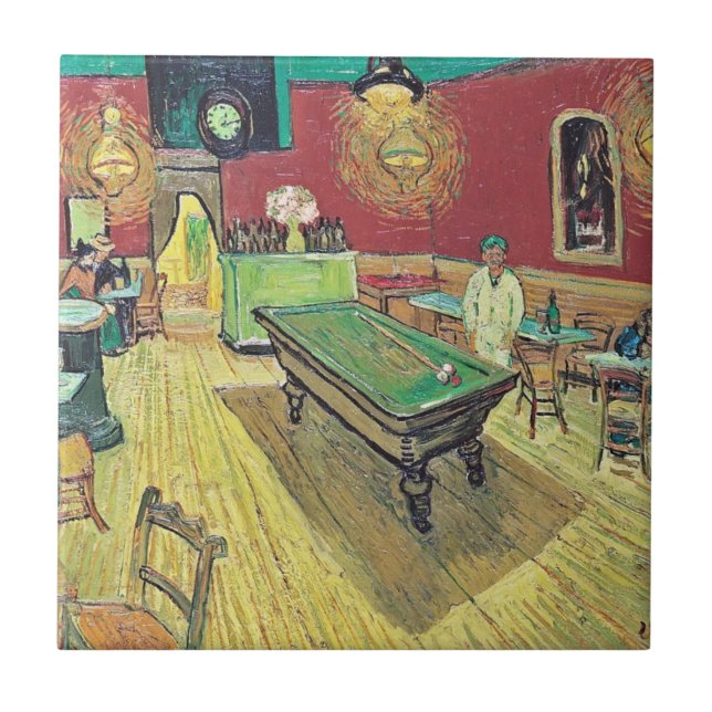 Das Nachtcafé von Van Gogh Fliese (Vorderseite)