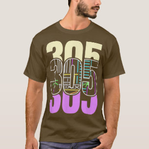 Das Nachtleben von Miami im Retro-Design von 305 T-Shirt