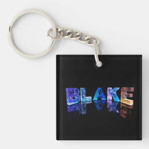 Das Namensblake in den Lichtern 3D Schlüsselanhänger