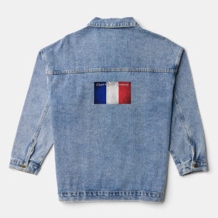 Das nationale Motto von Frankreich Denim Jacket Jeansjacke