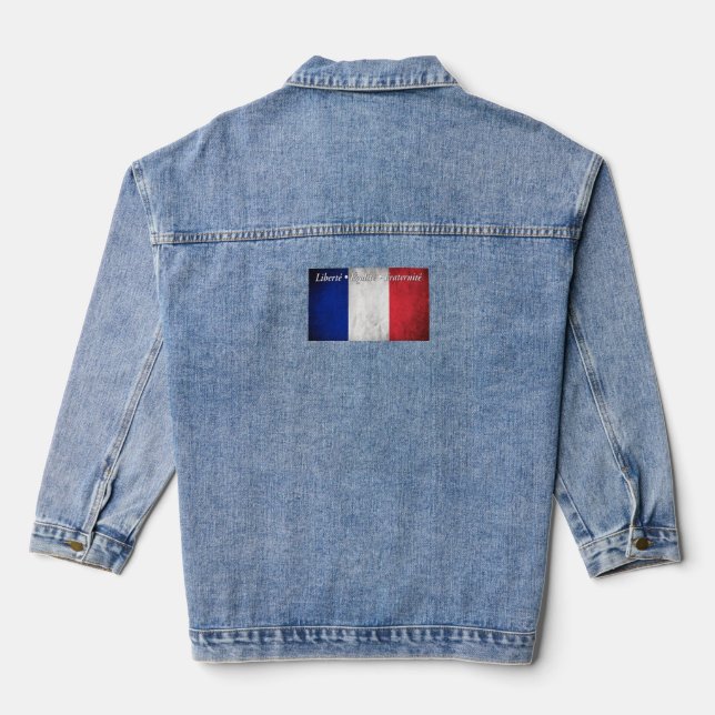 Das nationale Motto von Frankreich Denim Jacket Jeansjacke (Rückseite)