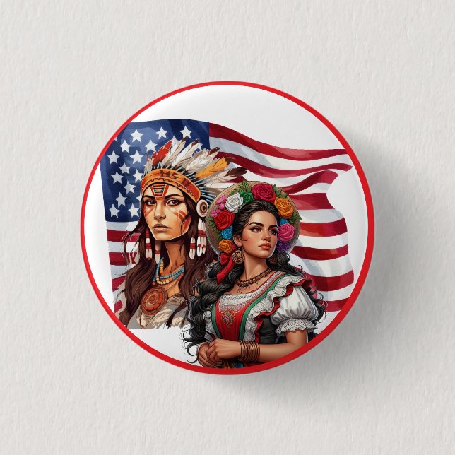 Das Native American/Mexican Heritage_Feeding Hand Button (Vorderseite)