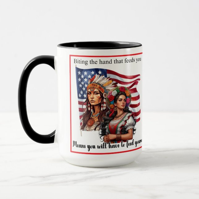 Das Native American/Mexican Heritage _Feeding Hand Tasse (Links)
