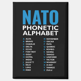 Das NATO-Phonetic-Alphabet Alfa-Zulu-Diagramm Magnet