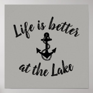 DAS Nautische LEBEN IST AM SEE BESSER UND am Anker Poster