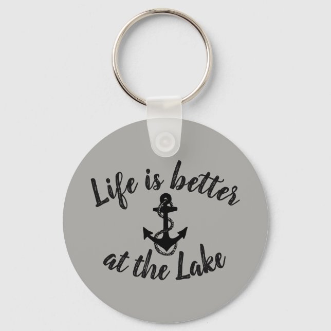 DAS Nautische LEBEN IST AM SEE BESSER UND am Anker Schlüsselanhänger (Vorderseite)