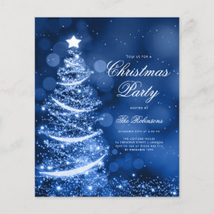 Das "Navy Blue Sparkling Xmas Tree Einladungs-Prog Flyer