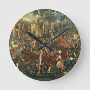 Das Nehmen von Konstantinopele (Öl auf Leinwand) Runde Wanduhr
