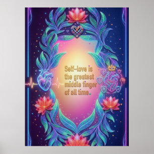 Das Neon-Souveräne Herz Poster