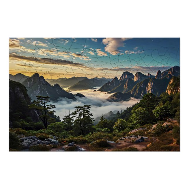 Das Netz über den Bergen Poster (Vorderseite)