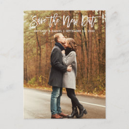 Das neue Date Modern Brush Script gerettet Postkarte