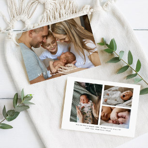 Das neue Familienmitglied   Süße 4-Foto-Geburtsanz Ankündigung