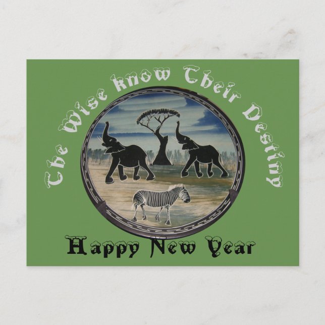 Das neue Jahr Feiertagspostkarte (Vorderseite)