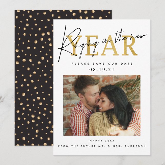 Das neue Jahr-Foto Save The Date (Vorne/Hinten)