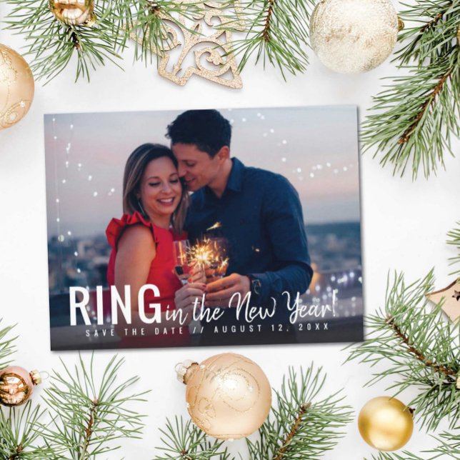 Das neue Jahr-Foto Save the Date Ankündigungspostkarte (Von Creator hochgeladen)