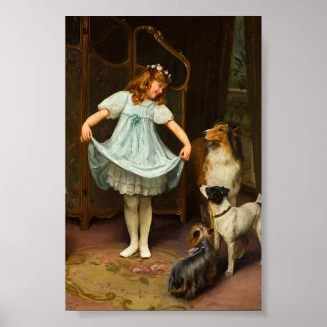 Das neue Kleid | Arthur John Elsley Poster (Vorne)